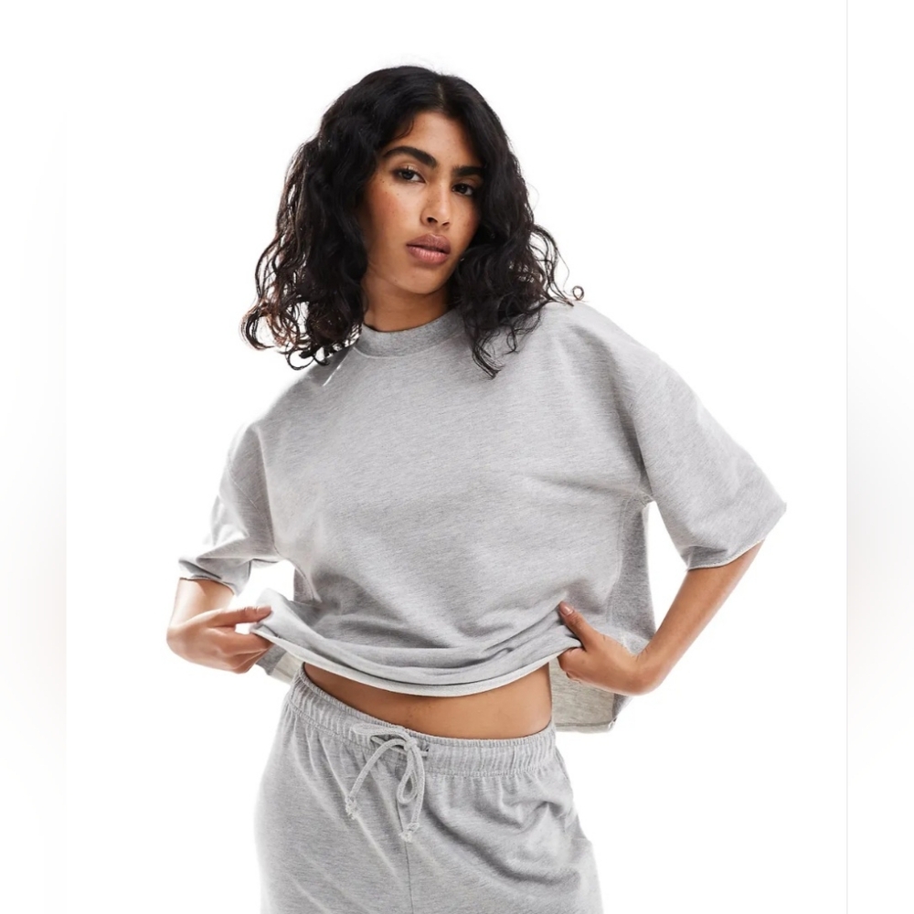 Light Weight Raw Hem  Crop Shirt